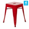 Flash Furniture 4 Pack 18 Inch Red Metal Stool ET-BT3503-18-RED-GG